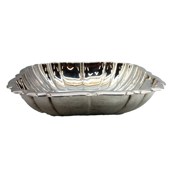 Vintage Reed & Barton 180 Silver Plate 8.5" Square Scalloped Bowl Silverware - Picture 5 of 13